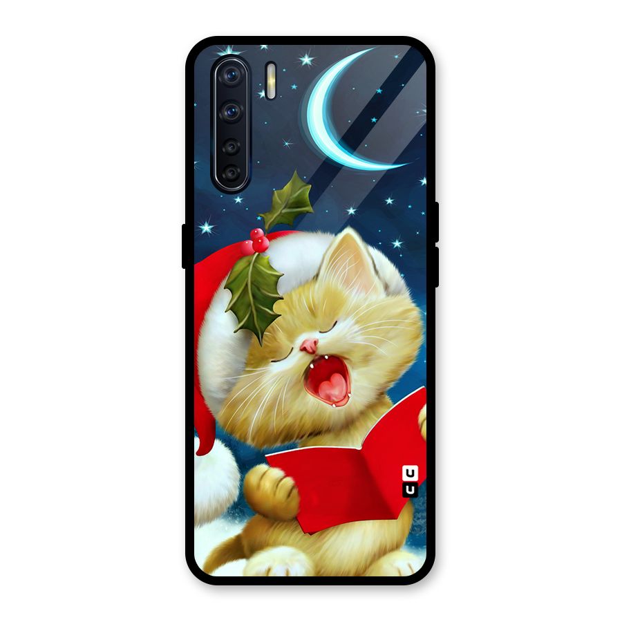 Christmas Cat Glass Back Case for Oppo F15
