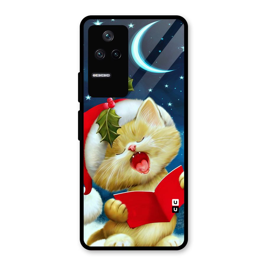Christmas Cat Glass Back Case for Poco F4 5G