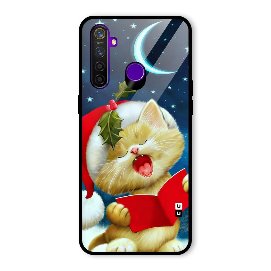 Christmas Cat Glass Back Case for Realme 5 Pro