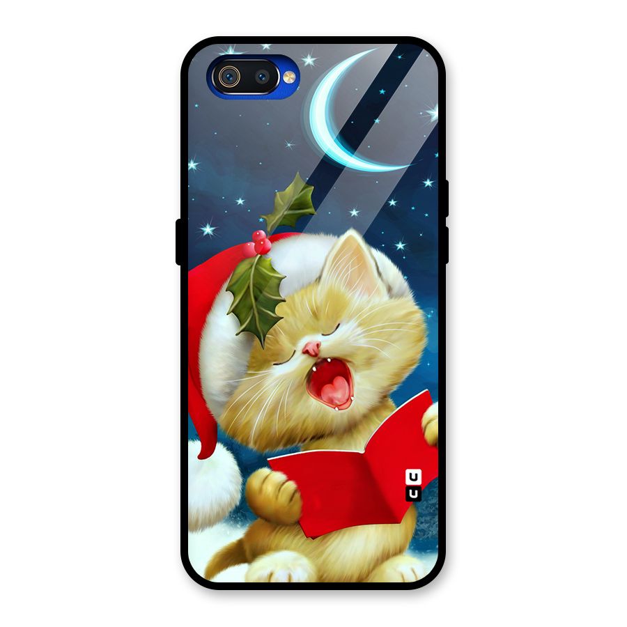 Christmas Cat Glass Back Case for Realme C2
