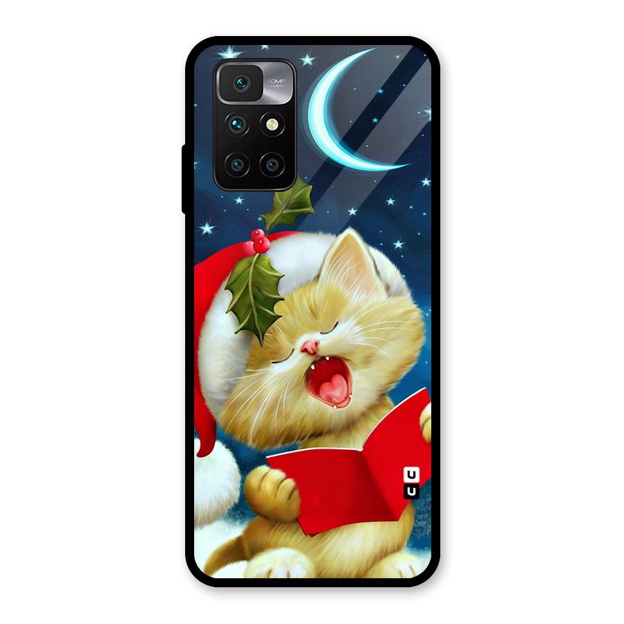 Christmas Cat Glass Back Case for Redmi 10 Prime