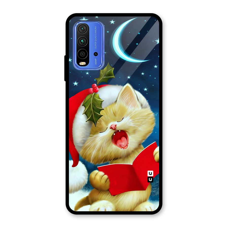 Christmas Cat Glass Back Case for Redmi 9 Power