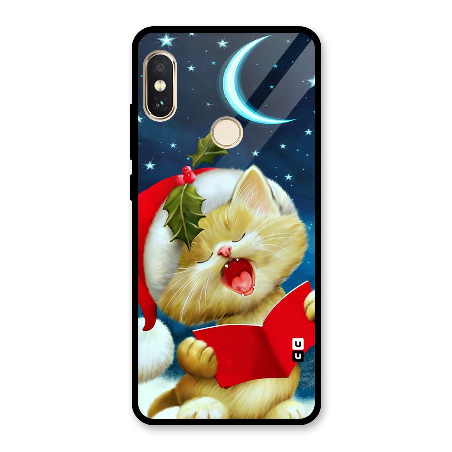Christmas Cat Glass Back Case for Redmi Note 5 Pro