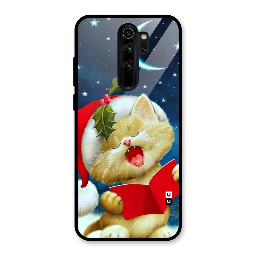 Christmas Cat Glass Back Case for Redmi Note 8 Pro