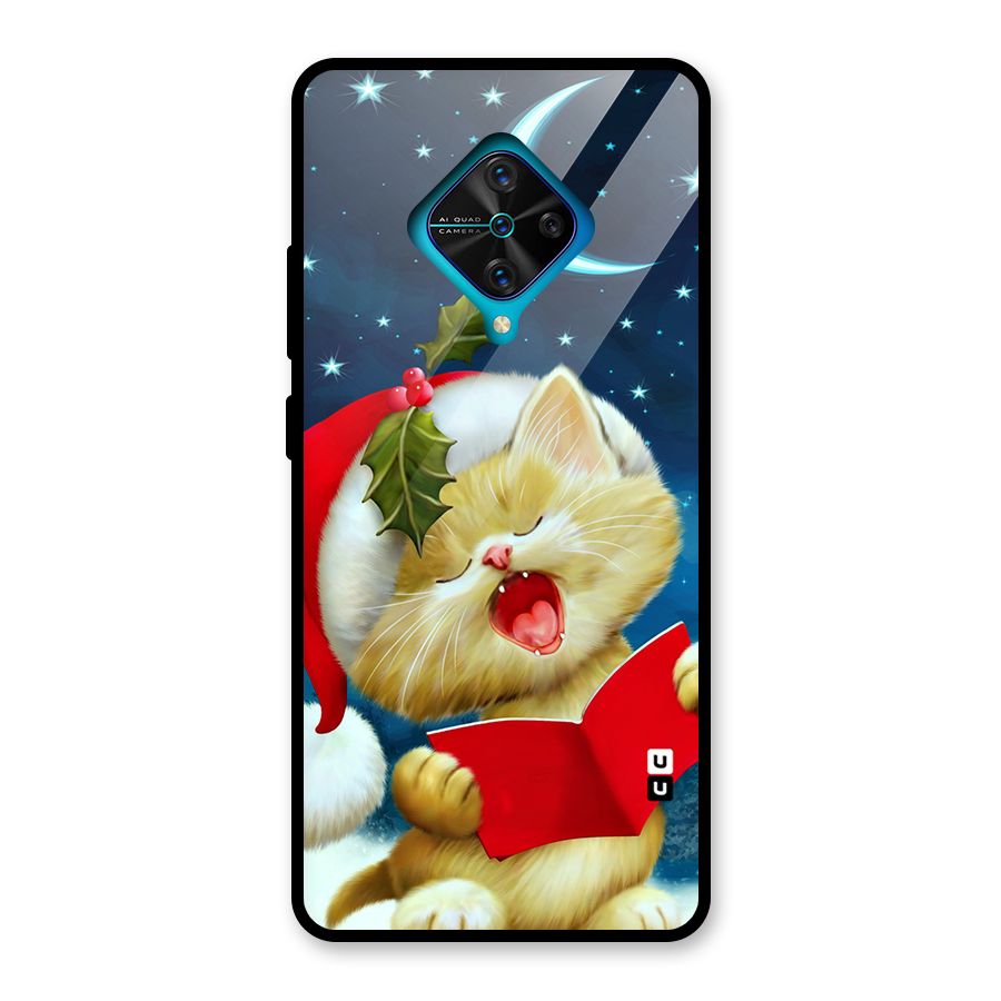 Christmas Cat Glass Back Case for Vivo S1 Pro