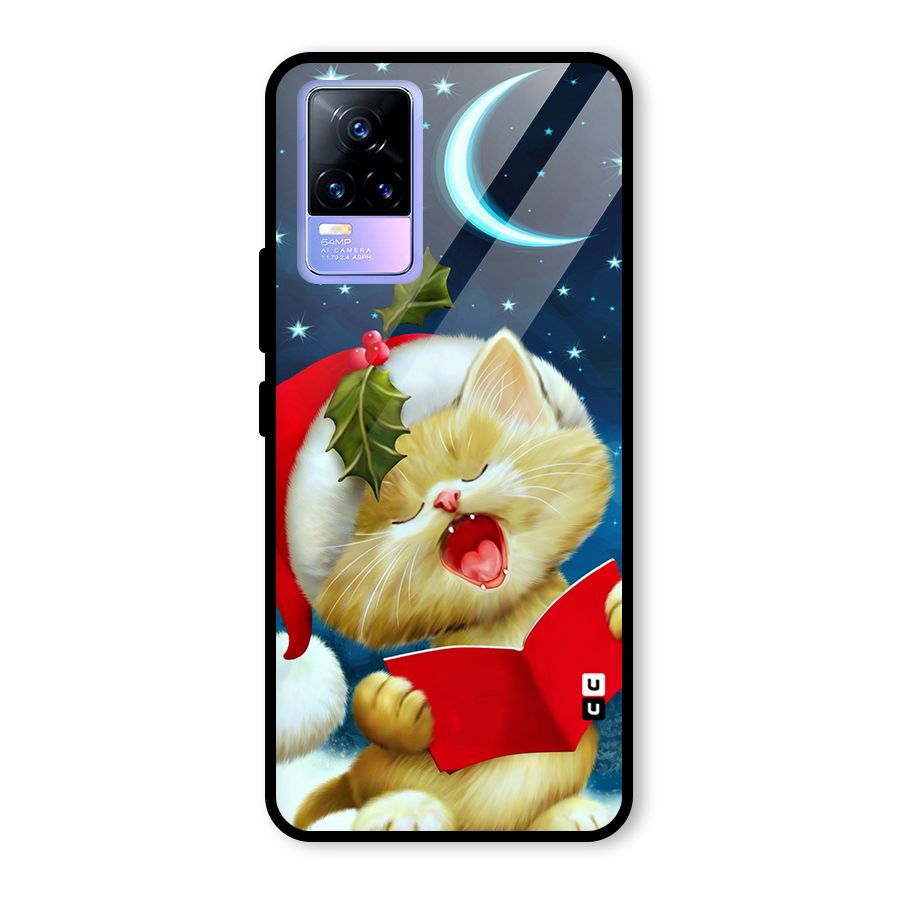 Christmas Cat Glass Back Case for Vivo Y73