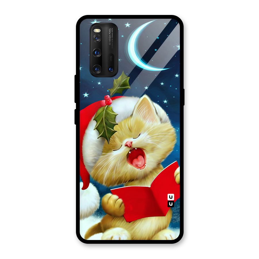 Christmas Cat Glass Back Case for Vivo iQOO 3