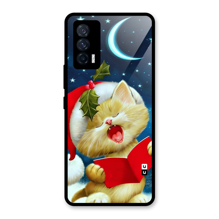 Christmas Cat Glass Back Case for Vivo iQOO 7 5G