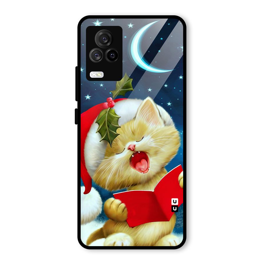 Christmas Cat Glass Back Case for Vivo iQOO 7 Legend 5G