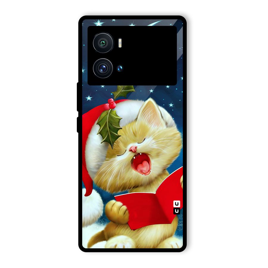 Christmas Cat Glass Back Case for Vivo iQOO 9 Pro