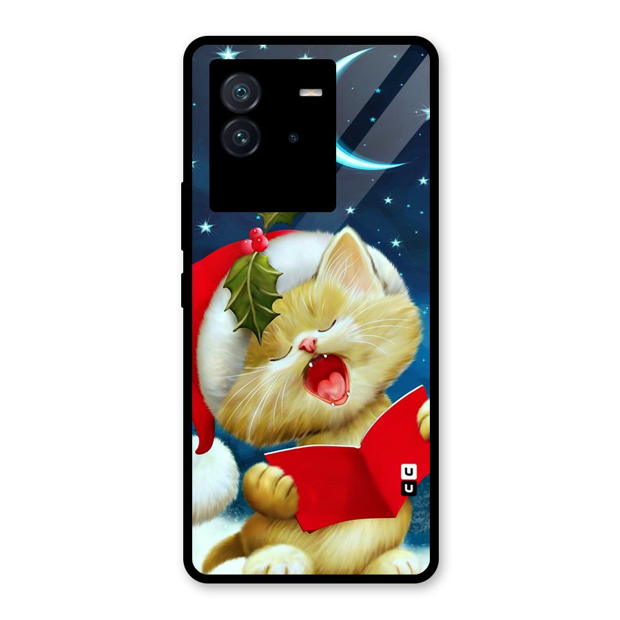 Christmas Cat Glass Back Case for Vivo iQOO Neo 6 5G