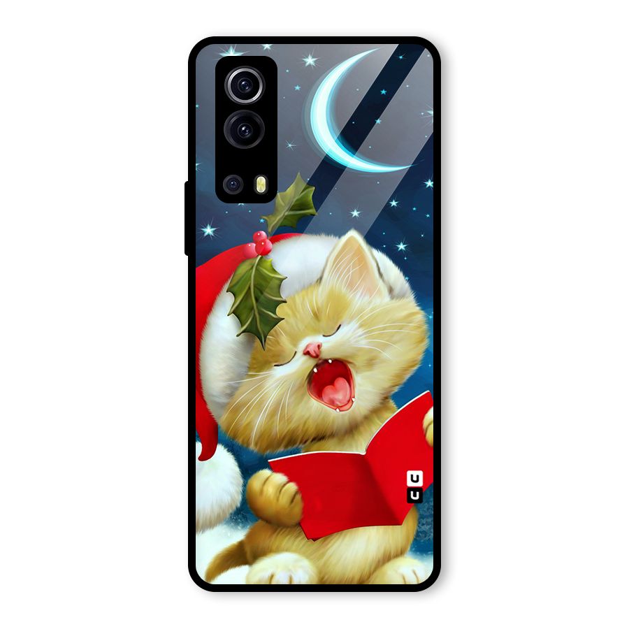 Christmas Cat Glass Back Case for Vivo iQOO Z3