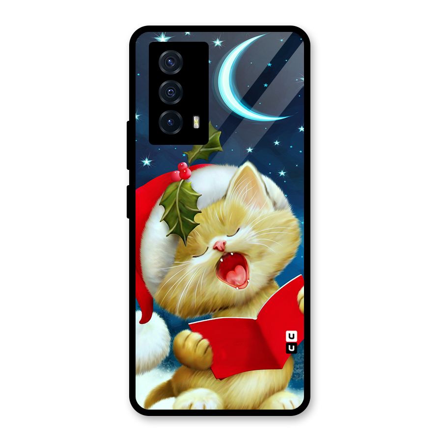 Christmas Cat Glass Back Case for Vivo iQOO Z5