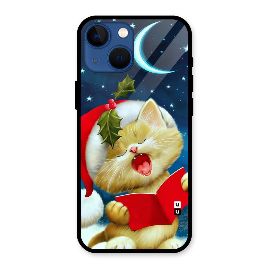 Christmas Cat Glass Back Case for iPhone 13 Mini