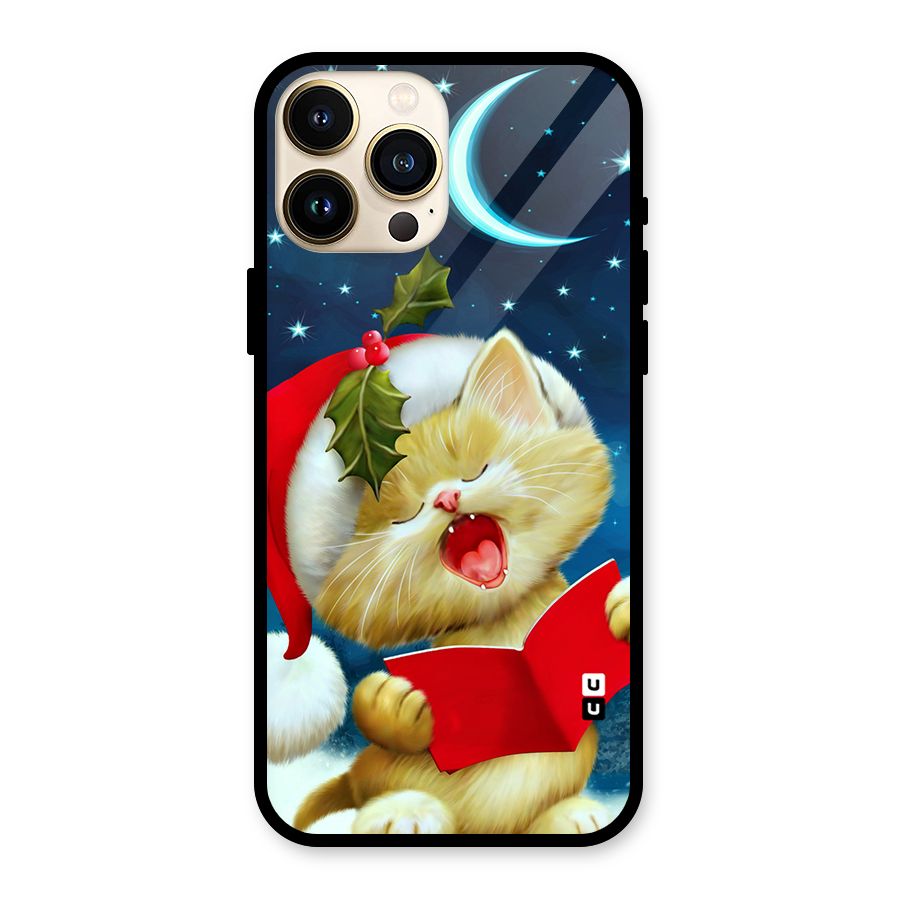 Christmas Cat Glass Back Case for iPhone 13 Pro Max