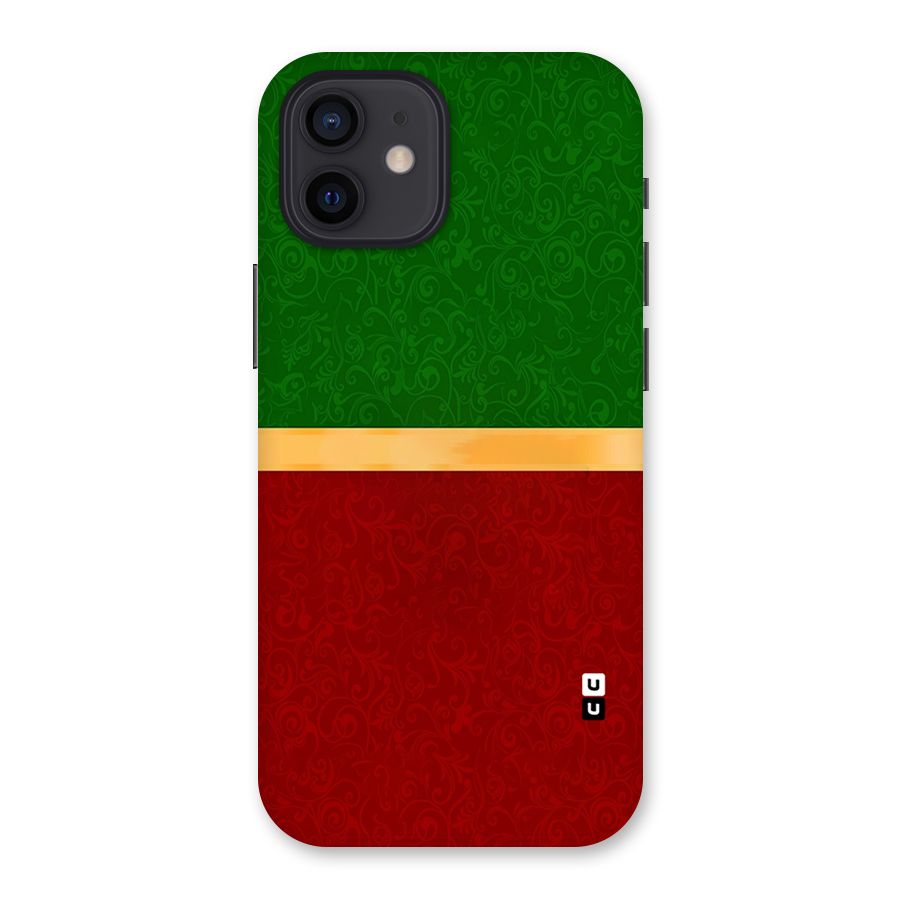 Christmas Colors Stripe Back Case for iPhone 12