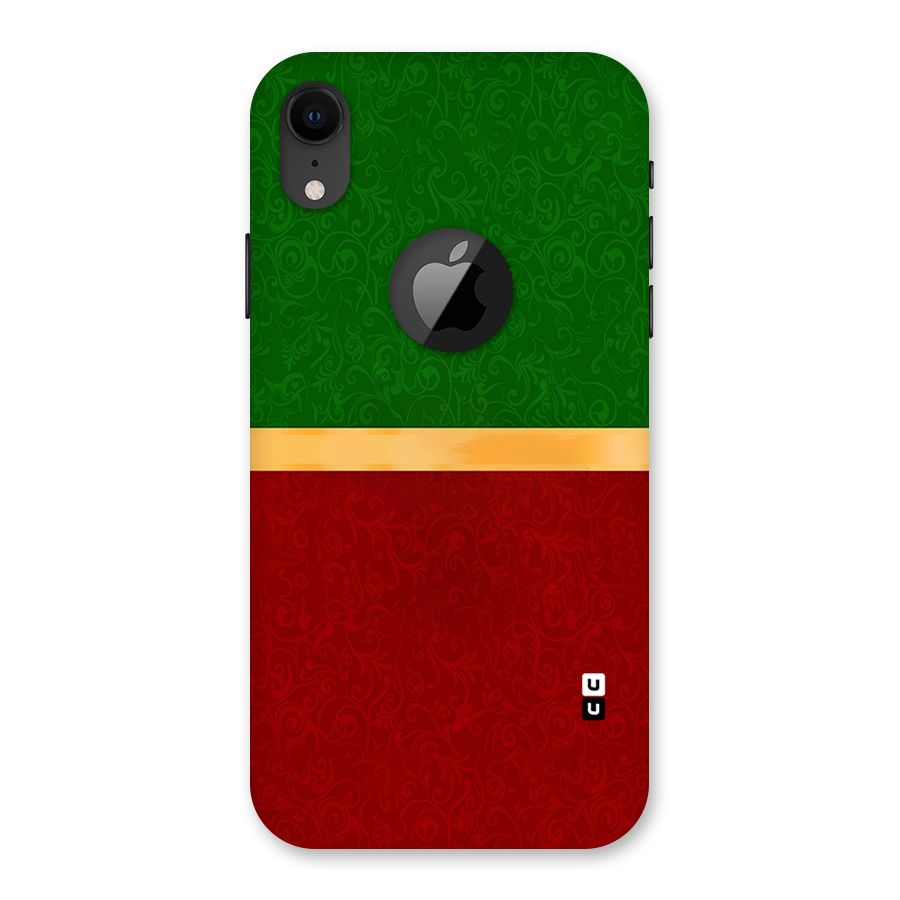 Christmas Colors Stripe Back Case for iPhone XR Logo Cut