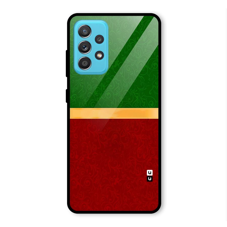 Christmas Colors Stripe Glass Back Case for Galaxy A52s 5G