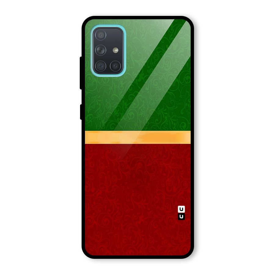 Christmas Colors Stripe Glass Back Case for Galaxy A71