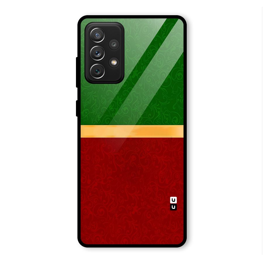 Christmas Colors Stripe Glass Back Case for Galaxy A72