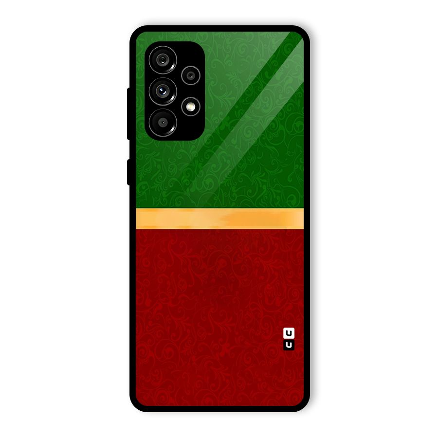 Christmas Colors Stripe Glass Back Case for Galaxy A73 5G