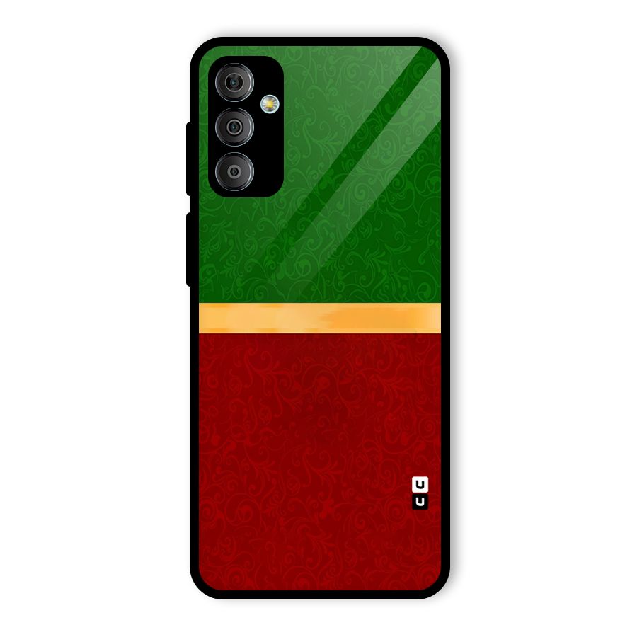 Christmas Colors Stripe Glass Back Case for Galaxy F23
