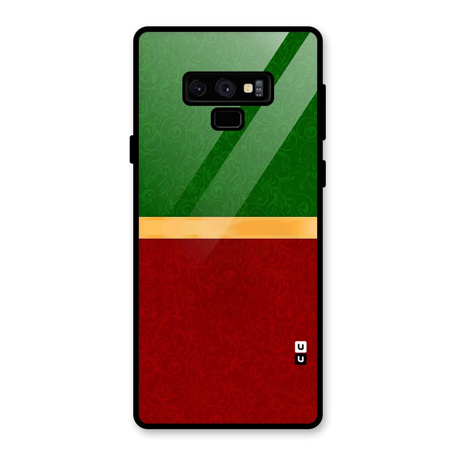 Christmas Colors Stripe Glass Back Case for Galaxy Note 9