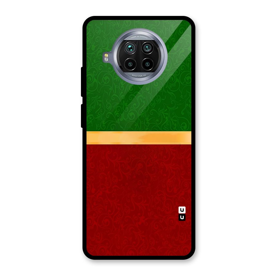 Christmas Colors Stripe Glass Back Case for Mi 10i