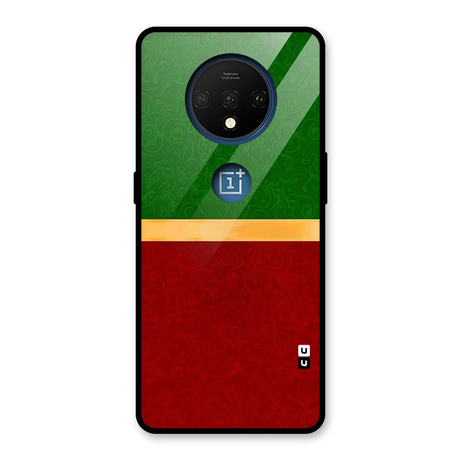 Christmas Colors Stripe Glass Back Case for OnePlus 7T