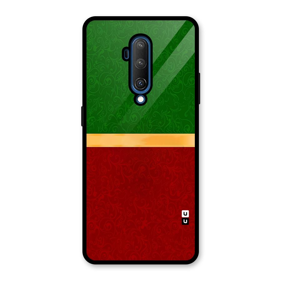 Christmas Colors Stripe Glass Back Case for OnePlus 7T Pro