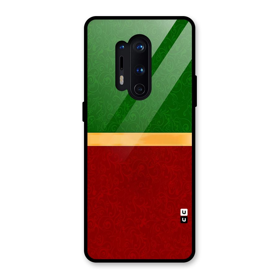 Christmas Colors Stripe Glass Back Case for OnePlus 8 Pro