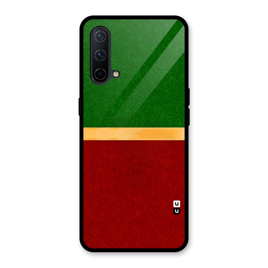 Christmas Colors Stripe Glass Back Case for OnePlus Nord CE 5G