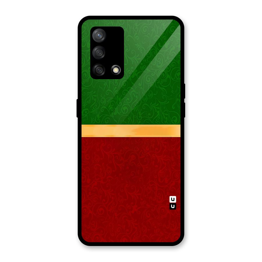 Christmas Colors Stripe Glass Back Case for Oppo F19