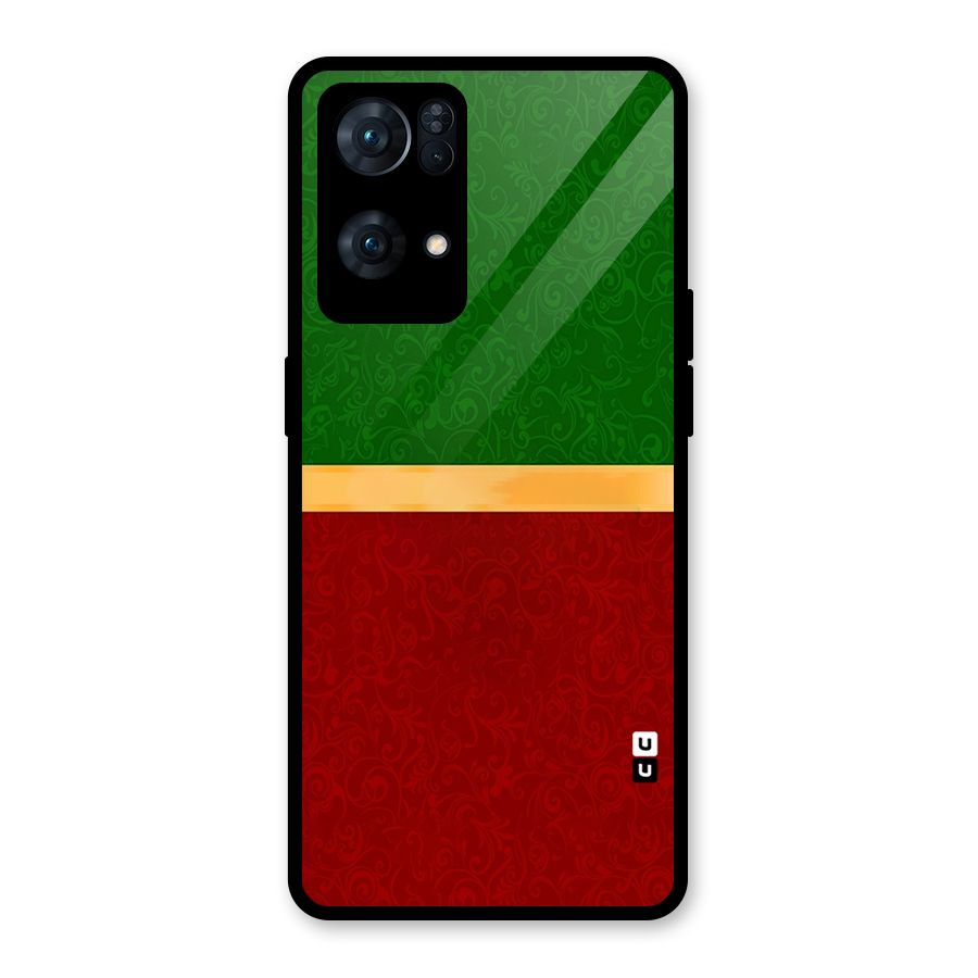 Christmas Colors Stripe Glass Back Case for Oppo Reno7 Pro 5G