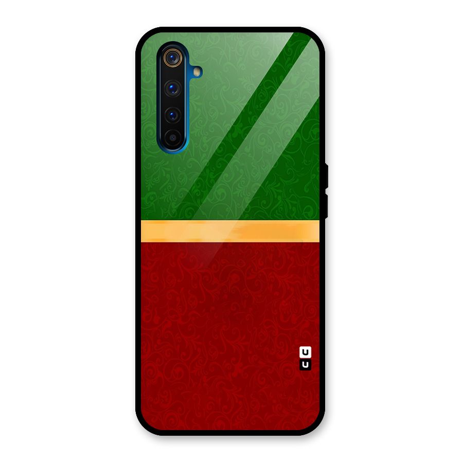Christmas Colors Stripe Glass Back Case for Realme 6 Pro