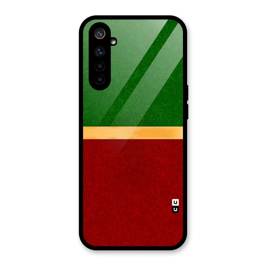 Christmas Colors Stripe Glass Back Case for Realme 6i
