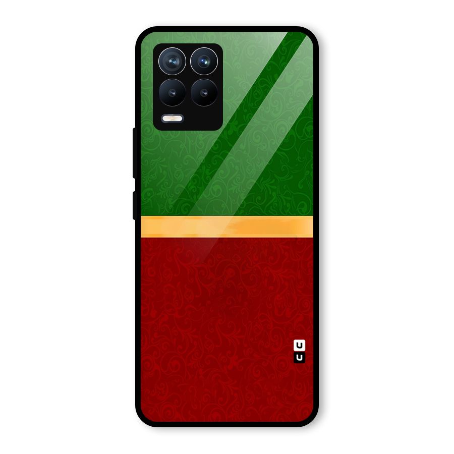 Christmas Colors Stripe Glass Back Case for Realme 8 Pro