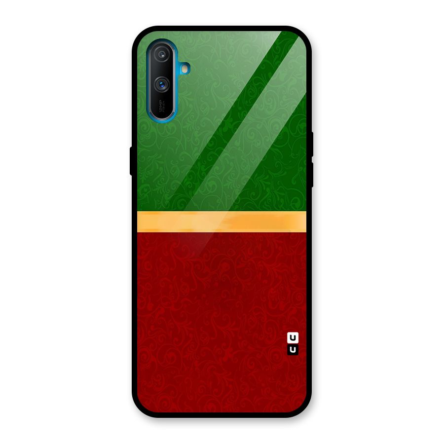 Christmas Colors Stripe Glass Back Case for Realme C3