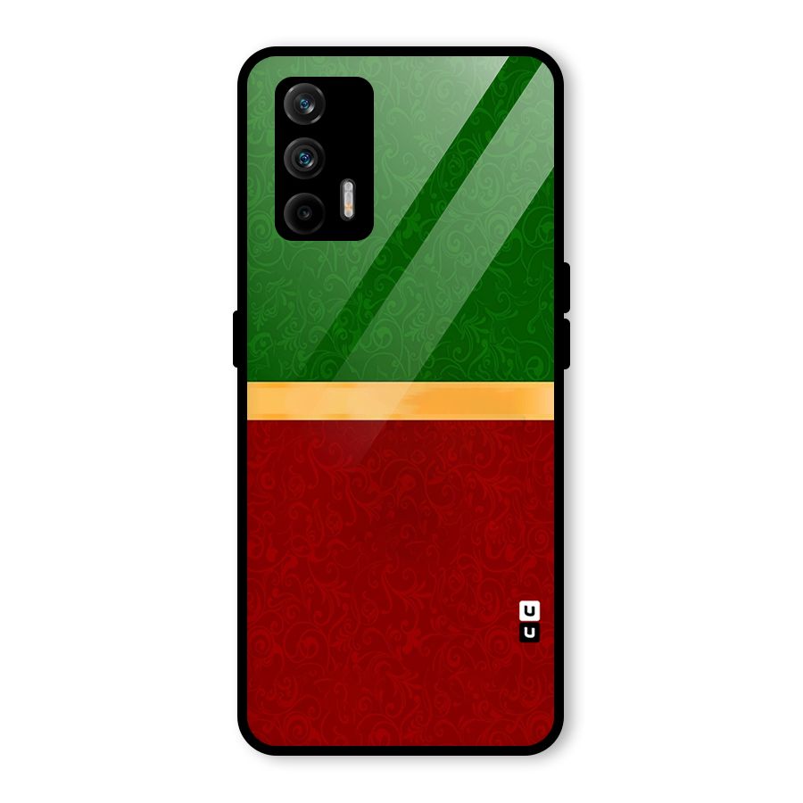 Christmas Colors Stripe Glass Back Case for Realme GT 5G