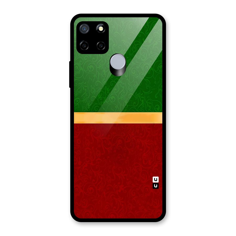 Christmas Colors Stripe Glass Back Case for Realme Narzo 20