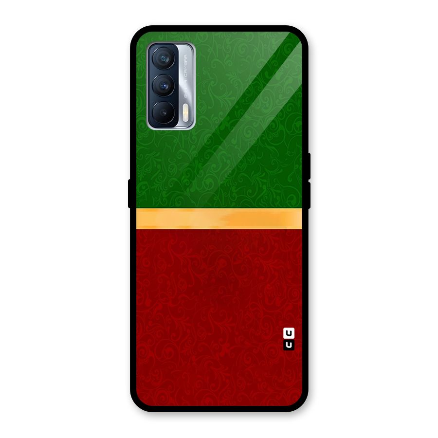Christmas Colors Stripe Glass Back Case for Realme X7