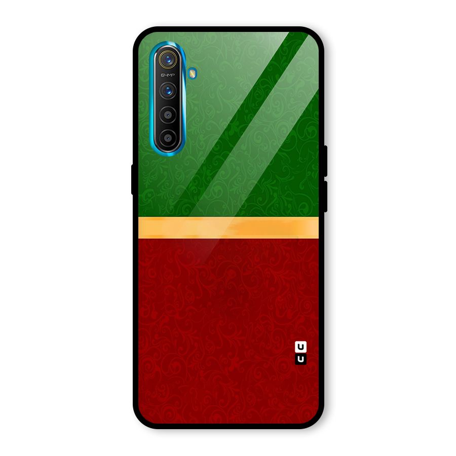 Christmas Colors Stripe Glass Back Case for Realme XT