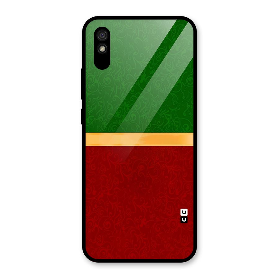 Christmas Colors Stripe Glass Back Case for Redmi 9A