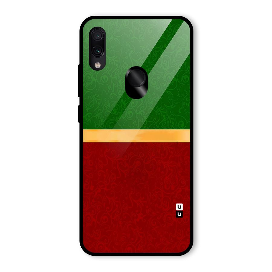 Christmas Colors Stripe Glass Back Case for Redmi Note 7 Pro