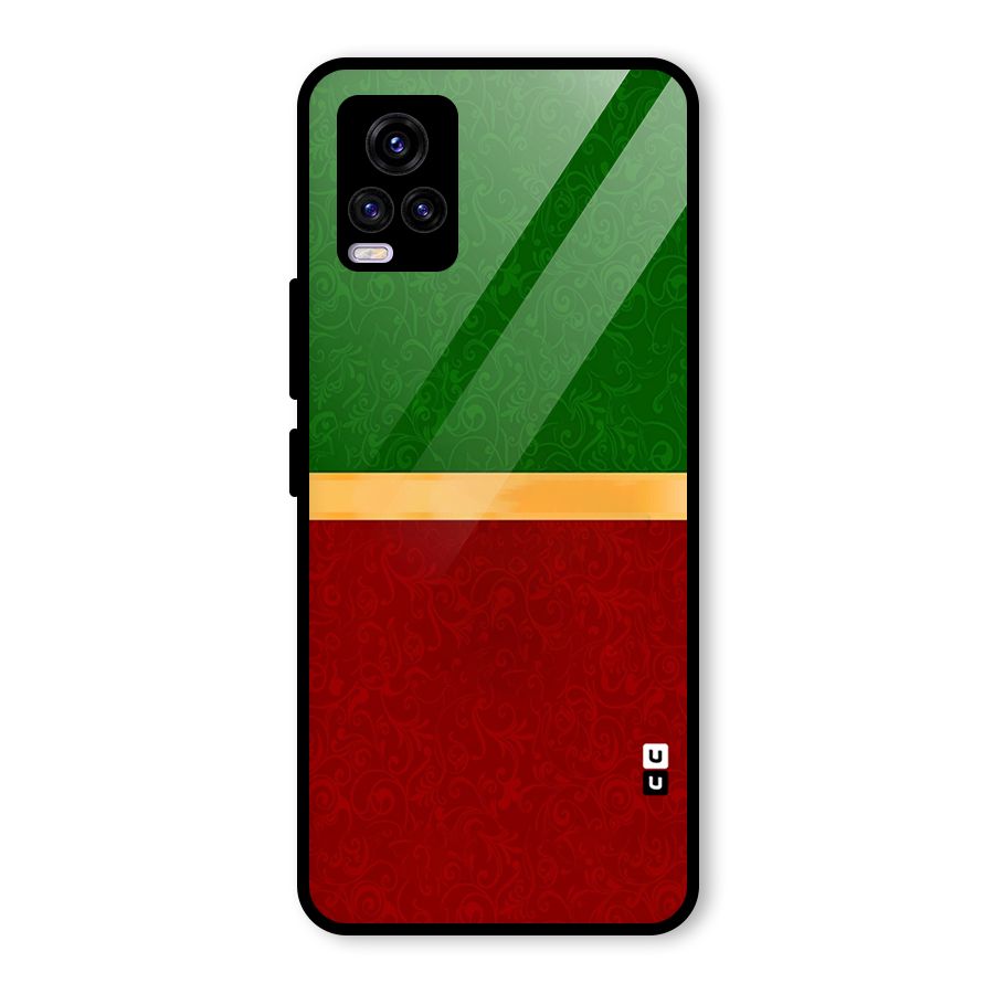 Christmas Colors Stripe Glass Back Case for Vivo V20