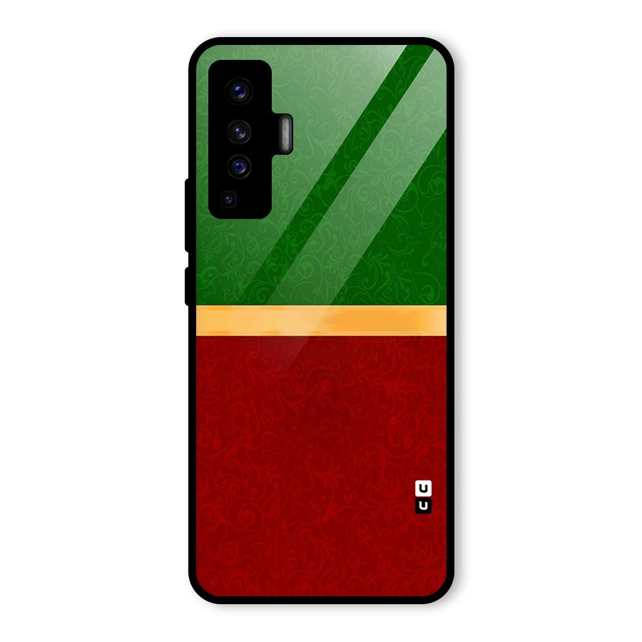 Christmas Colors Stripe Glass Back Case for Vivo X50