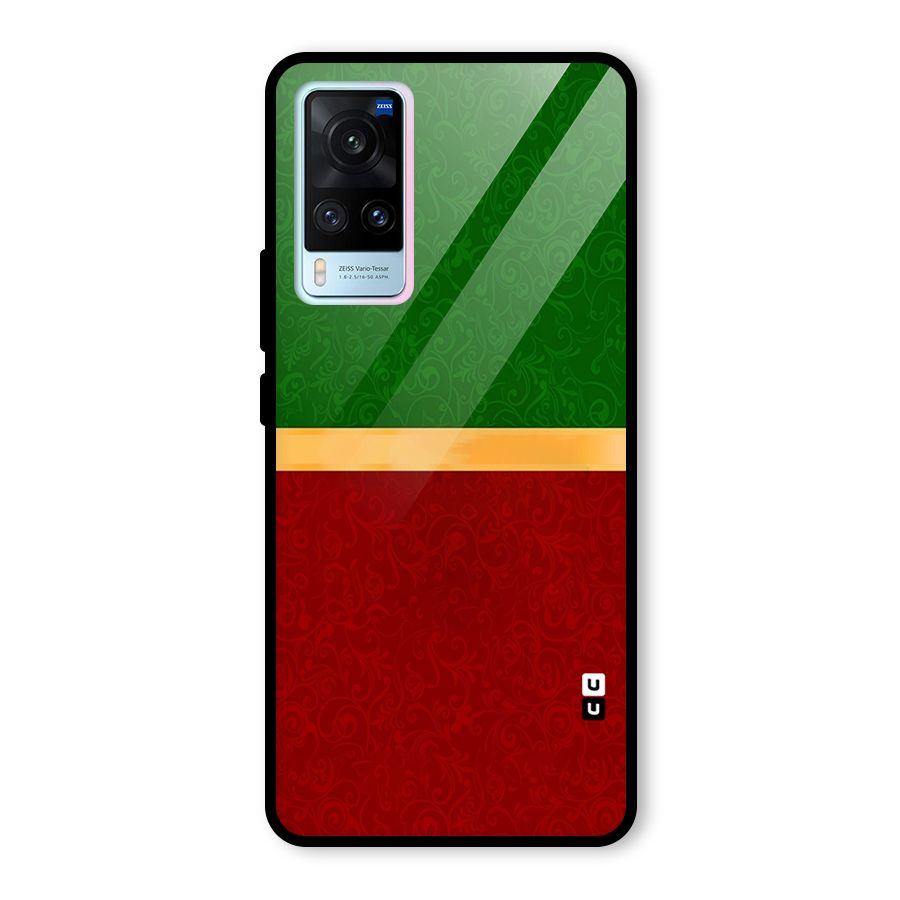 Christmas Colors Stripe Glass Back Case for Vivo X60