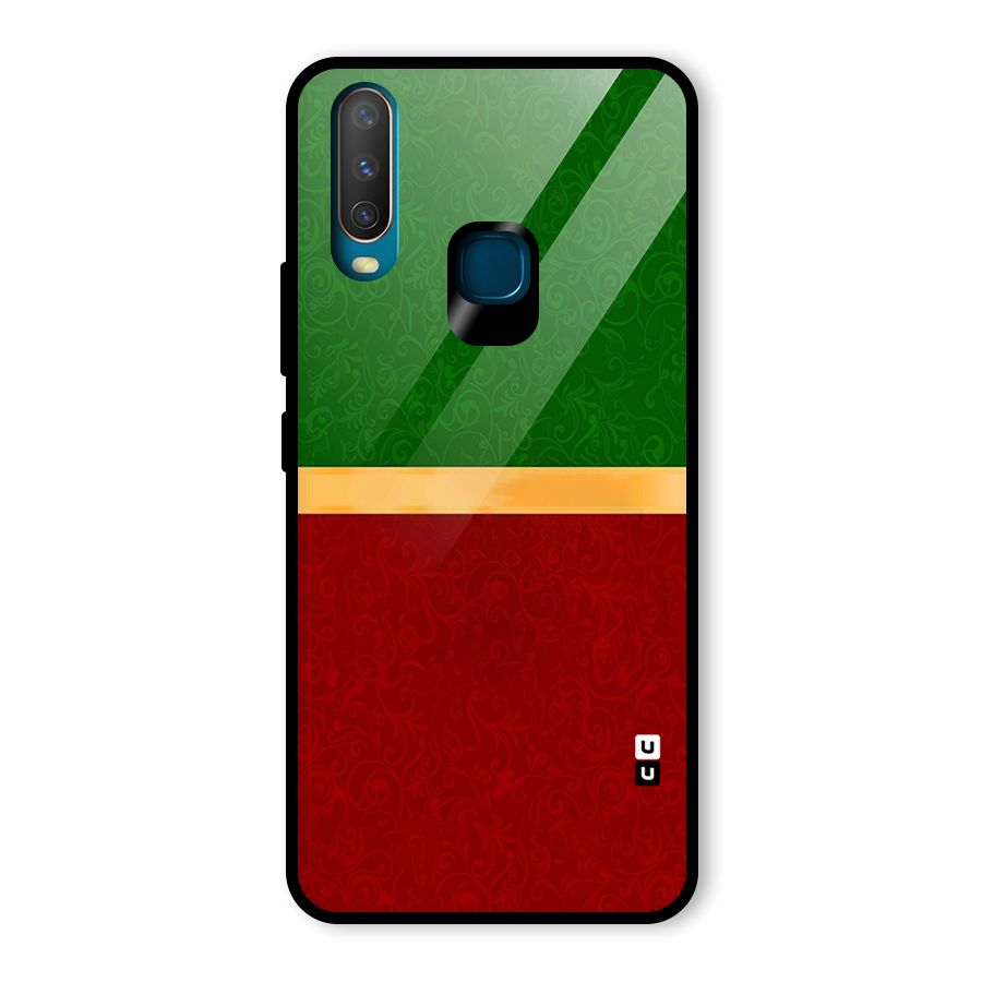 Christmas Colors Stripe Glass Back Case for Vivo Y15