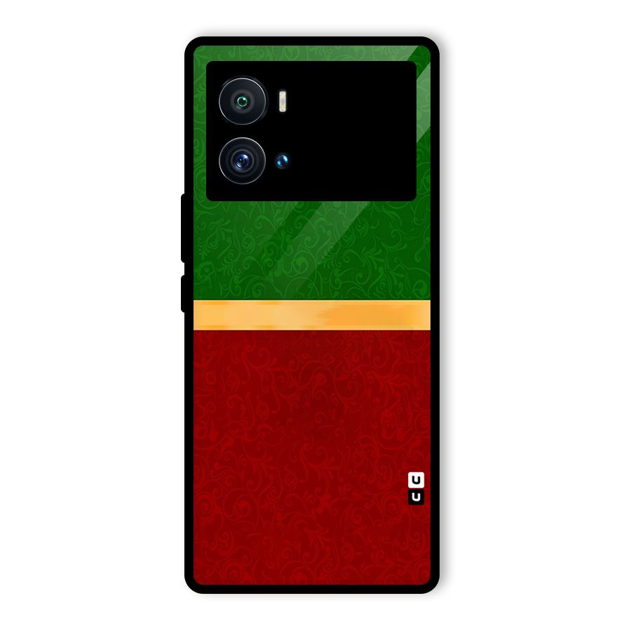 Christmas Colors Stripe Glass Back Case for Vivo iQOO 9 Pro