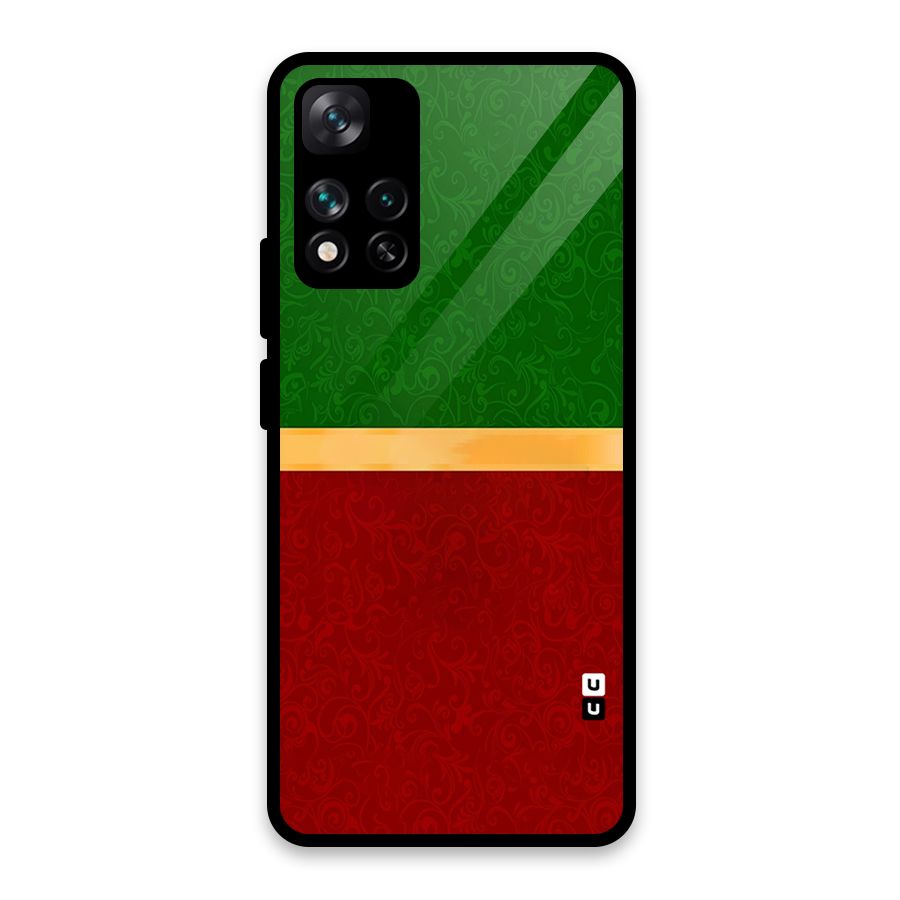Christmas Colors Stripe Glass Back Case for Xiaomi 11i HyperCharge 5G